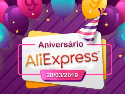 Ali Express comemora + um aniversário e é você que ganha o ano todo!